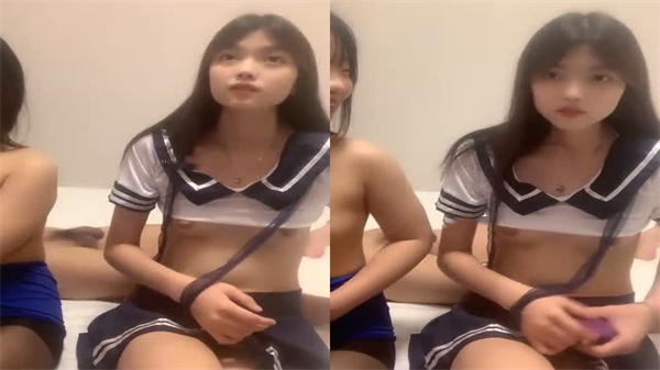 JK装甜美妹子和闺蜜口交伺候纹身小伙上位坐骑操逼}